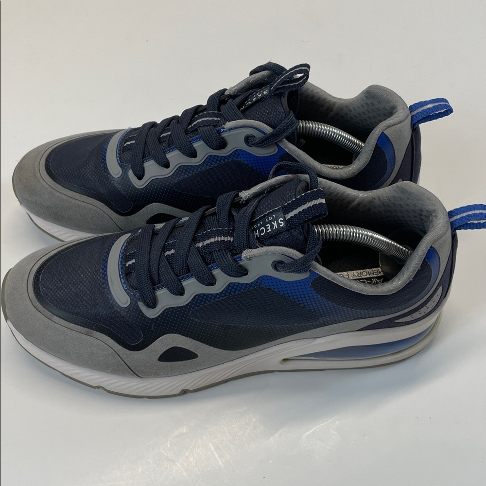 Skechers Mens Blue Gray Air Cushion Athletic Sneakers Comfort Shoes Sz 10 - Picture 5 of 10